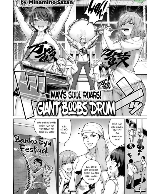 Truyenhentai18 - Đọc hentai Man's Soul Roars! Giant Boobs Drum Online